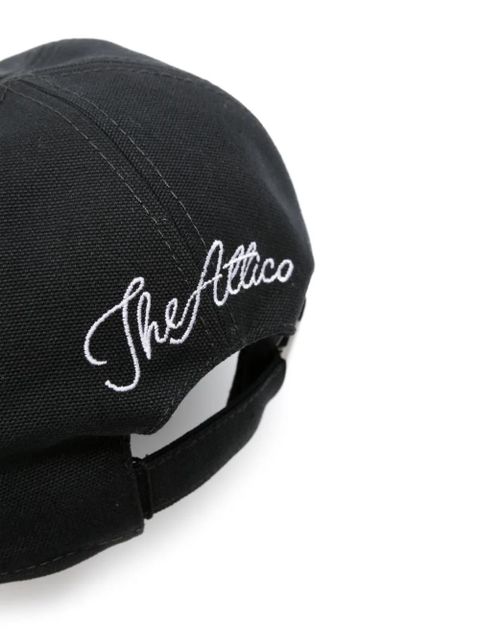 The Attico embroidered-logo canvas cap - Black - zdjęcie produktu nr 2
