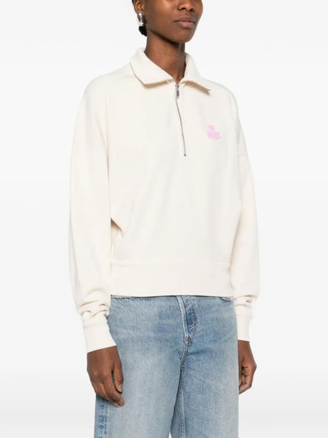 MARANT ÉTOILE Ross zip logo knitwear - Neutrals