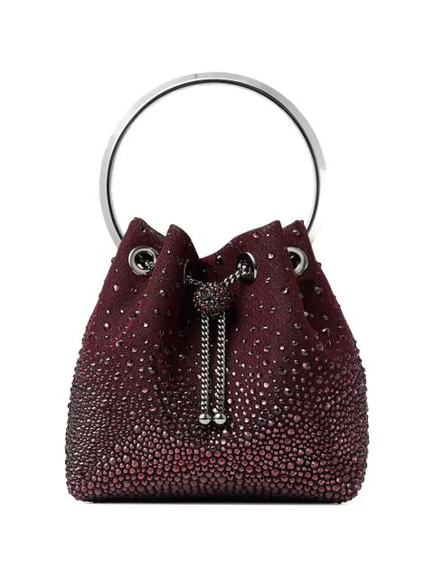 Jimmy Choo Bon Bon embellished circle-handle bucket bag - Red - zdjęcie produktu nr 1