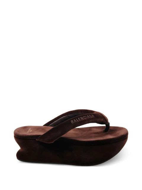 Balenciaga velvet-effect platform sandals - Brown - zdjęcie produktu nr 1