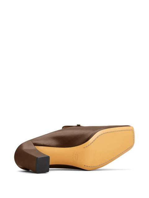 Tod's logo-plaque leather mules - Brown