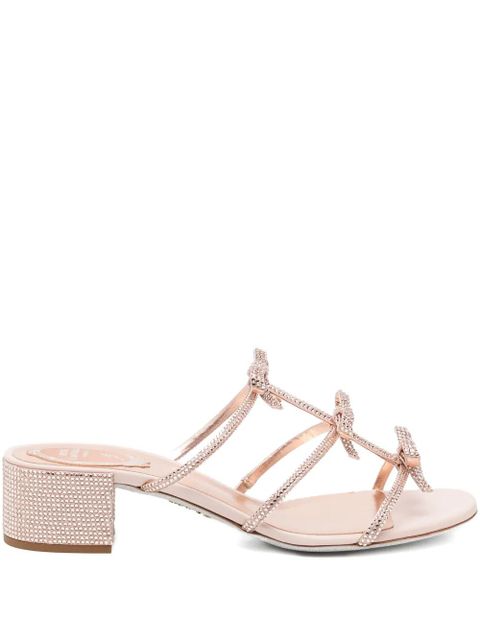 René Caovilla 40mm crystal-embellished ribbon-detail sandals - Pink - zdjęcie produktu nr 1