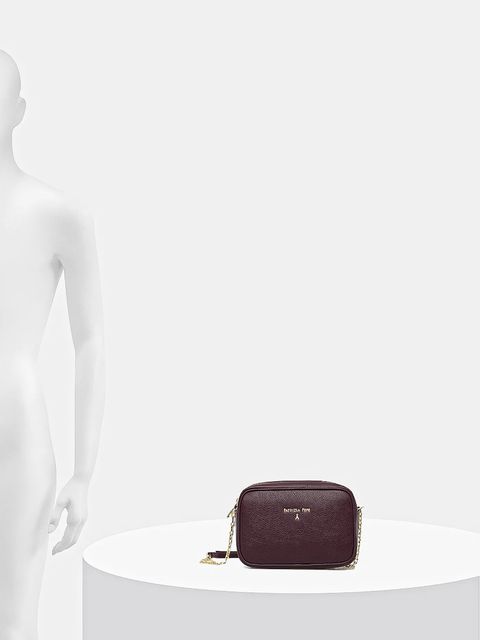 Patrizia Pepe torebka skórzana kolor bordowy CB0071 L001