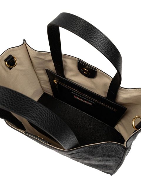 Marni logo-print leather tote bag - Black