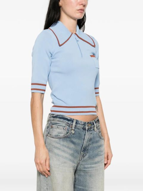 ALEMAIS contrast-trim half-zip polo top - Blue