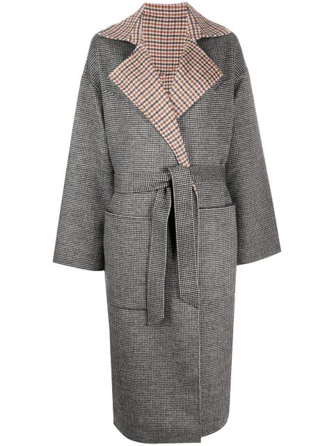Nanushka reversible check coat - Grey - zdjęcie produktu nr 1