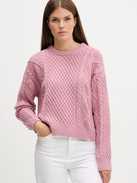 Guess Jeans sweter z dodatkiem wełny damski kolor różowy lekki W5BR09 Z0561 - zdjęcie produktu nr 1