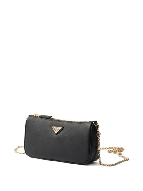 Prada mini leather chain shoulder bag - Black