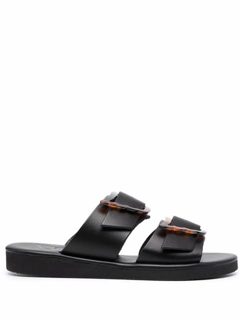 Ancient Greek Sandals Iaso oversized buckle sandals - Black - zdjęcie produktu nr 1