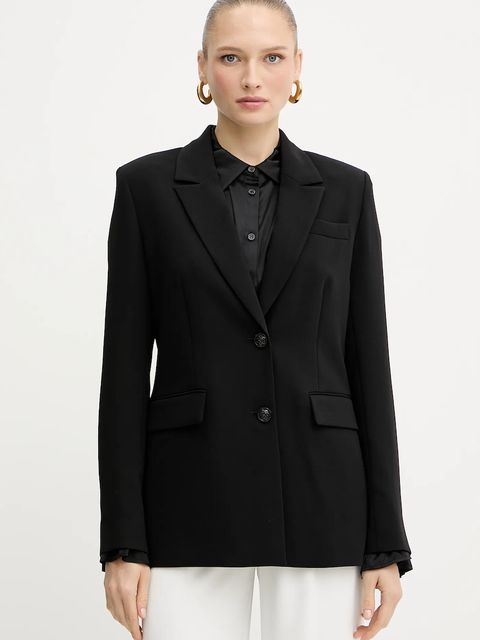 Guess marynarka THEOLINE kolor czarny jednorzędowa gładka W5YN46 WGHC2 - zdjęcie produktu nr 1