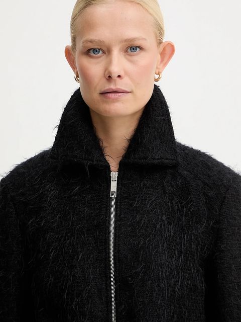 BOSS kurtka z dodatkiem wełny kolor czarny przejściowa 50549159