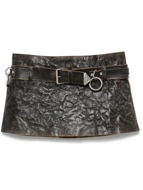 Prada leather mini skirt - Black - zdjęcie produktu nr 1