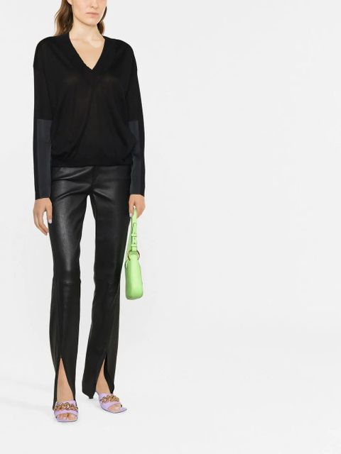 TOM FORD panelled V-neck knitted jumper - Black - zdjęcie produktu nr 2