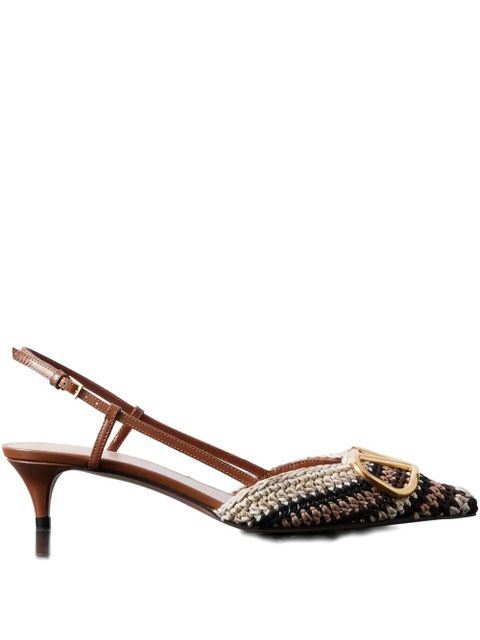 Valentino Garavani 40mm VLogo slingback pumps - Brown