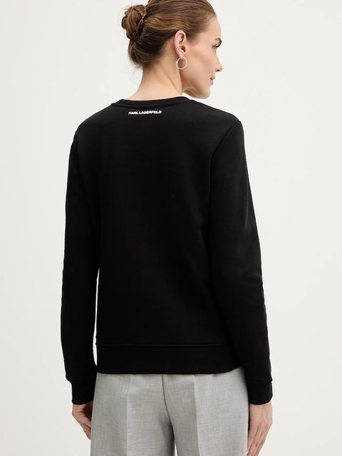 Karl Lagerfeld bluza damska kolor czarny z nadrukiem A4W20043
