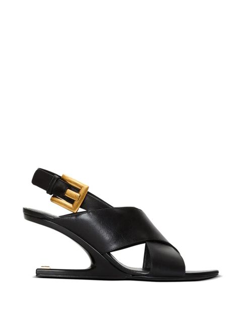 Balmain Anthem no wedge smooth leather sandals - Black - zdjęcie produktu nr 1