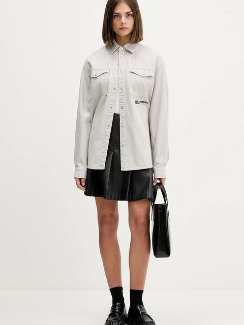 Karl Lagerfeld Jeans koszula jeansowa damska relaxed z kołnierzykiem klasycznym A4W11033 - zdjęcie produktu nr 2