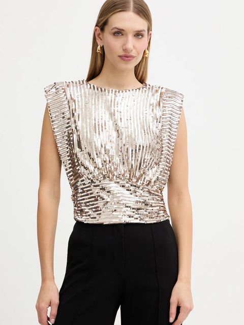 BOSS Orange bluzka damska kolor złoty z aplikacją 50548318 - zdjęcie produktu nr 1