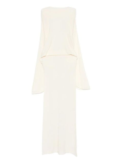 Aya Muse long-sleeved open-back dress - Neutrals - zdjęcie produktu nr 1