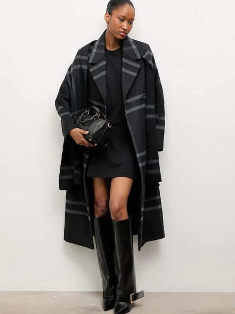 Answear.LAB płaszcz wełniany kolor granatowy