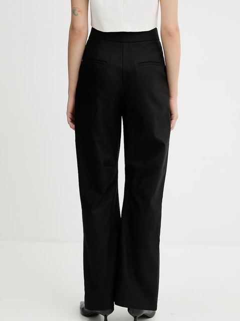 IRO spodnie bawełniane damskie kolor czarny proste high waist WM23MALLIA