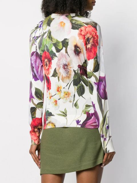 Dolce & Gabbana floral print sweater - White