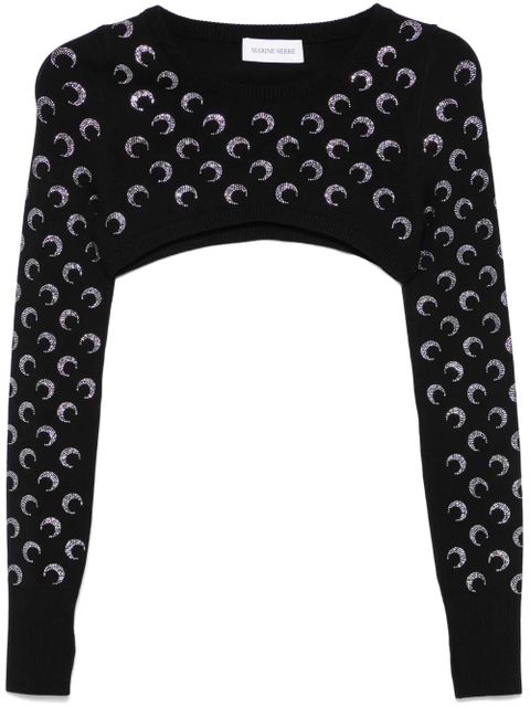 Marine Serre Moonogram-pattern sweater - Black - zdjęcie produktu nr 1