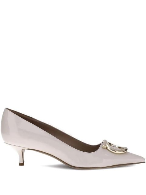 Ferragamo 50mm Gancini patent-leather pumps - Neutrals - zdjęcie produktu nr 1