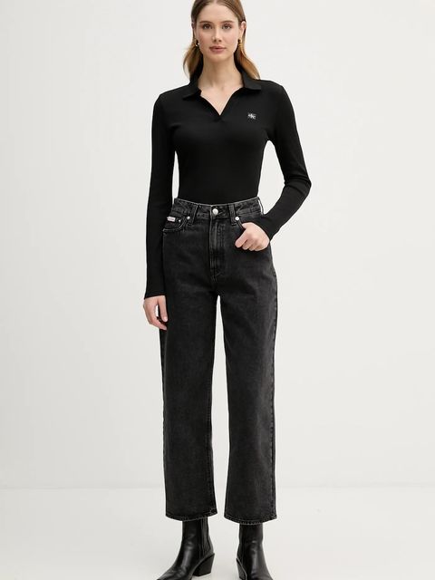 Calvin Klein Jeans longsleeve kolor czarny LV047E203G - zdjęcie produktu nr 2