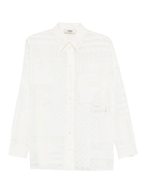 FENDI lace-panel shirt - White - zdjęcie produktu nr 1