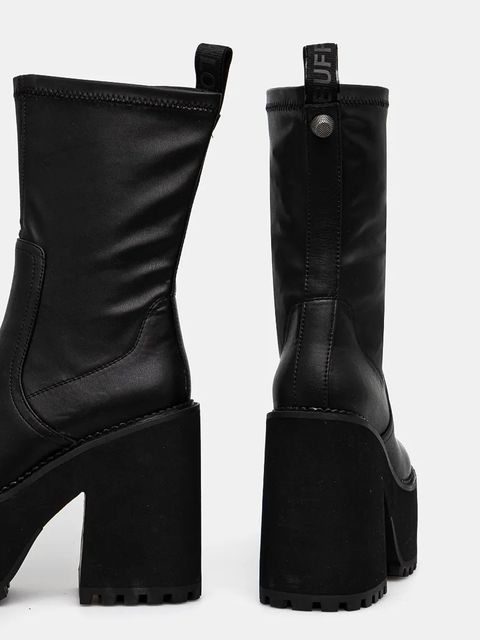 Buffalo botki Killah Sock Boot damskie kolor czarny na słupku 1622376-BLK