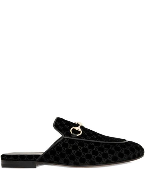 Gucci horsebit velvet mules - Black - zdjęcie produktu nr 1