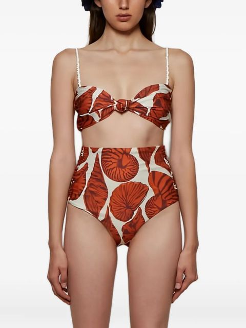 Johanna Ortiz oyster shell-print bikini top - Orange
