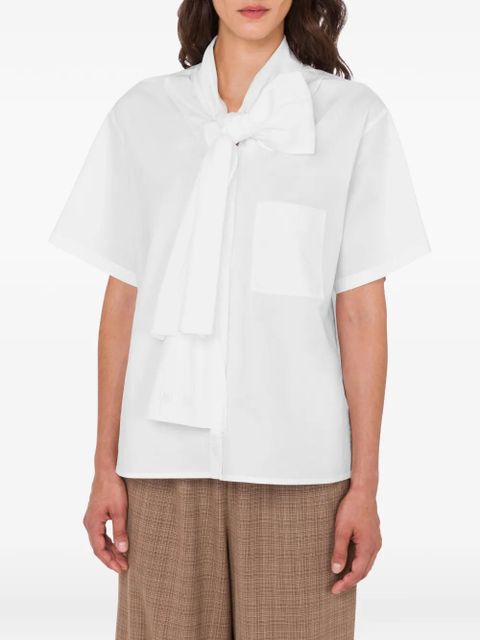 Moschino bow-detail chest-pocket shirt - White