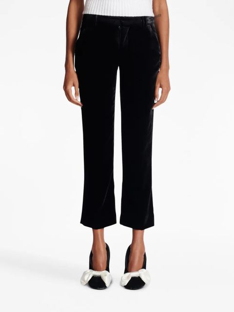 Balmain cropped velvet trousers - Black