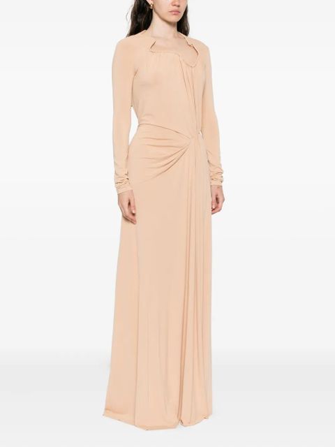 Victoria Beckham gathered-detail maxi dress - Neutrals