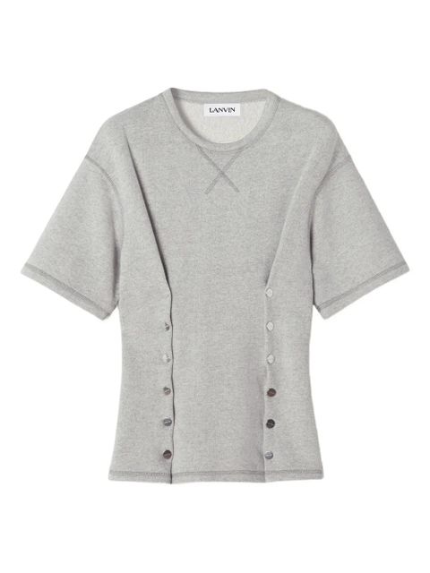 Lanvin button-detailed short-sleeve top - Grey - zdjęcie produktu nr 1