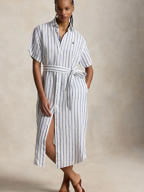 Polo Ralph Lauren sukienka koszulowa lniana - zdjęcie produktu nr 1