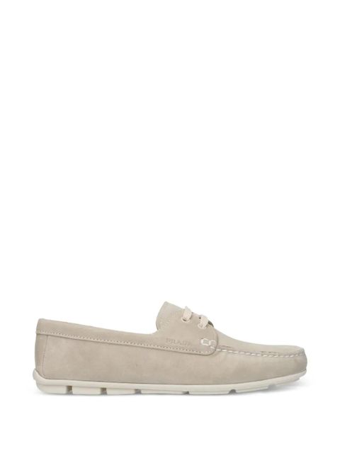 Prada lace-up suede loafers - Neutrals - zdjęcie produktu nr 1