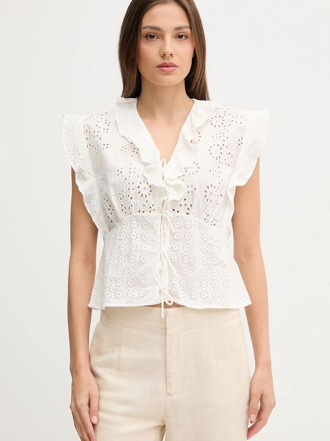 Pedro del Hierro bluzka bawełniana damska kolor biały gładka 7659080 - zdjęcie produktu nr 1