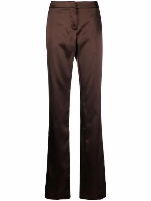 Alexander McQueen glossy finish straight-legged trousers - Brown - zdjęcie produktu nr 1