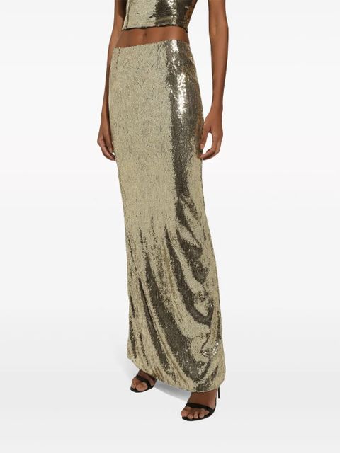 Dolce & Gabbana sequinned mermaid maxi skirt - Gold