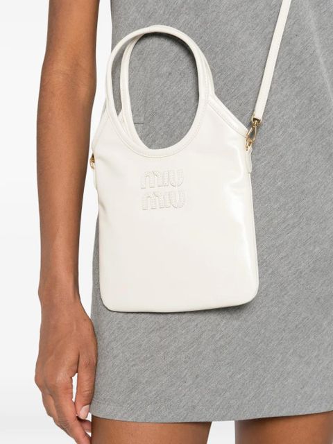 Miu Miu IVY Logo Appliqué tote bag - White - zdjęcie produktu nr 2