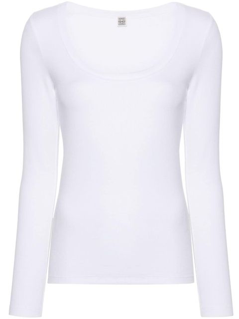 TOTEME scoop-neck fine-ribbed T-shirt - White - zdjęcie produktu nr 1