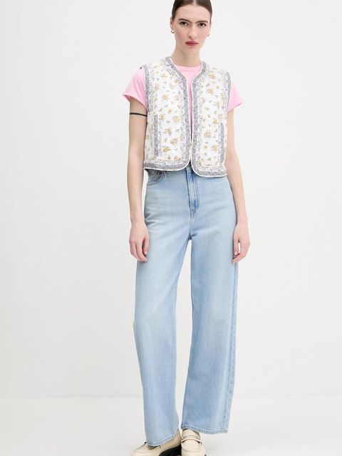 Pepe Jeans bezrękawnik dwustronny damski kolor beżowy przejściowy PL402604