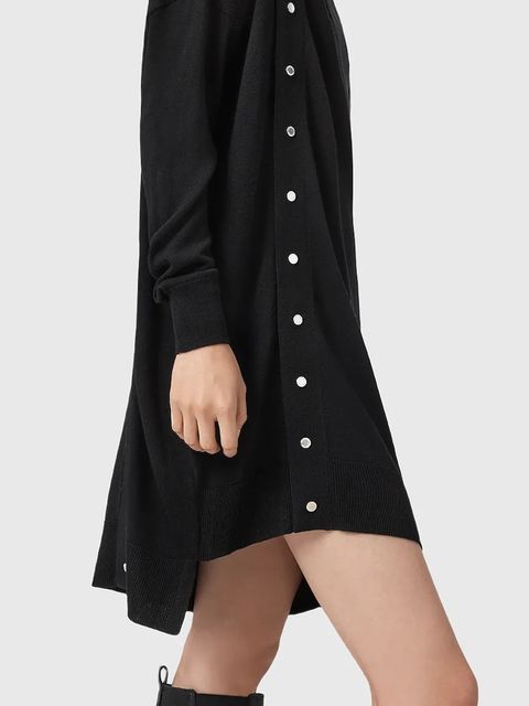 AllSaints sukienka wełniana UMI kolor czarny mini dopasowana W071DD - zdjęcie produktu nr 2