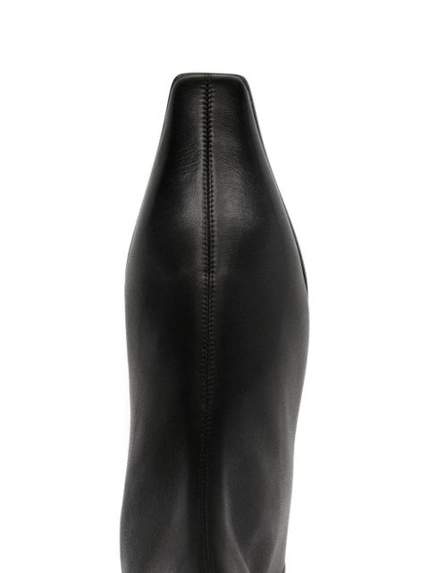KHAITE square toe heeled boots - Black