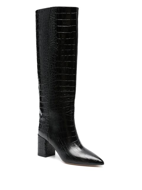 Paris Texas Anja 70mm crocodile-embossed boots - Black - zdjęcie produktu nr 2