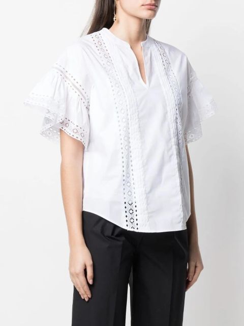 TWINSET broderie anglais flutter-sleeve blouse - White