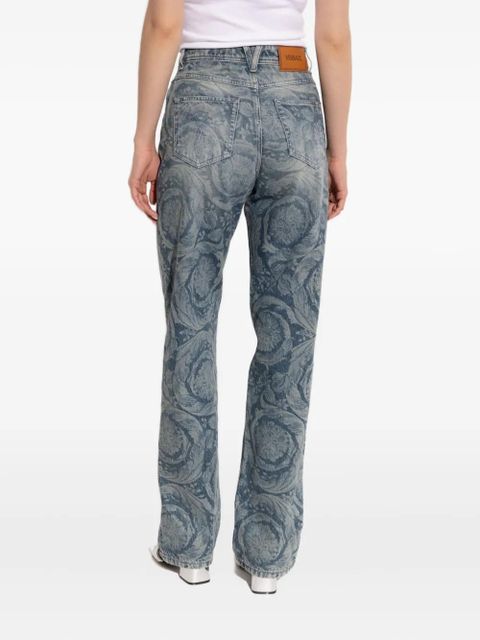 Versace baroque-patterned jeans - Blue